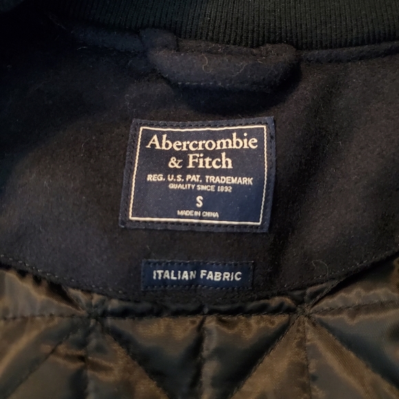 A&F | S | Italian fabric wool blend black bomber jacket - Picture 6 of 7